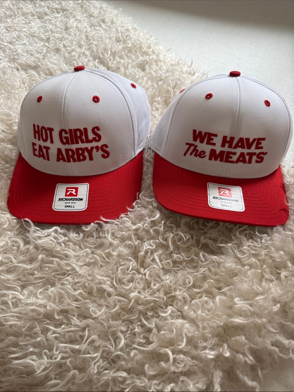 NWT Richardson Arbys hats.  $18 each or two for $30. Both size small
